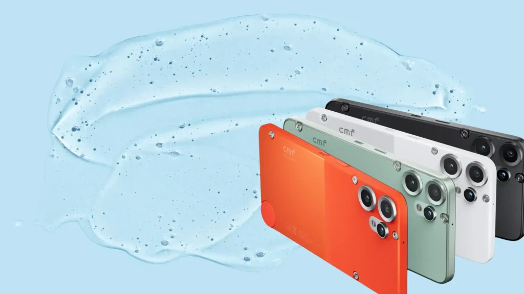 CMF Phone 3 Pro design showing modular back panel, triple camera setup and multiple color options
