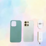 OnePlus Nord 6 smartphone with retail box, protective case, charger, and accessories displayed on a pastel gradient background
