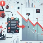 Case Study: How Spam Traps and Poor List Hygiene Contributed to a Gradual Drop in Email Deliverability Conceptual illustration showing email icons falling into traps and a declining line graph representing dropping sender reputation and deliverability rates.
